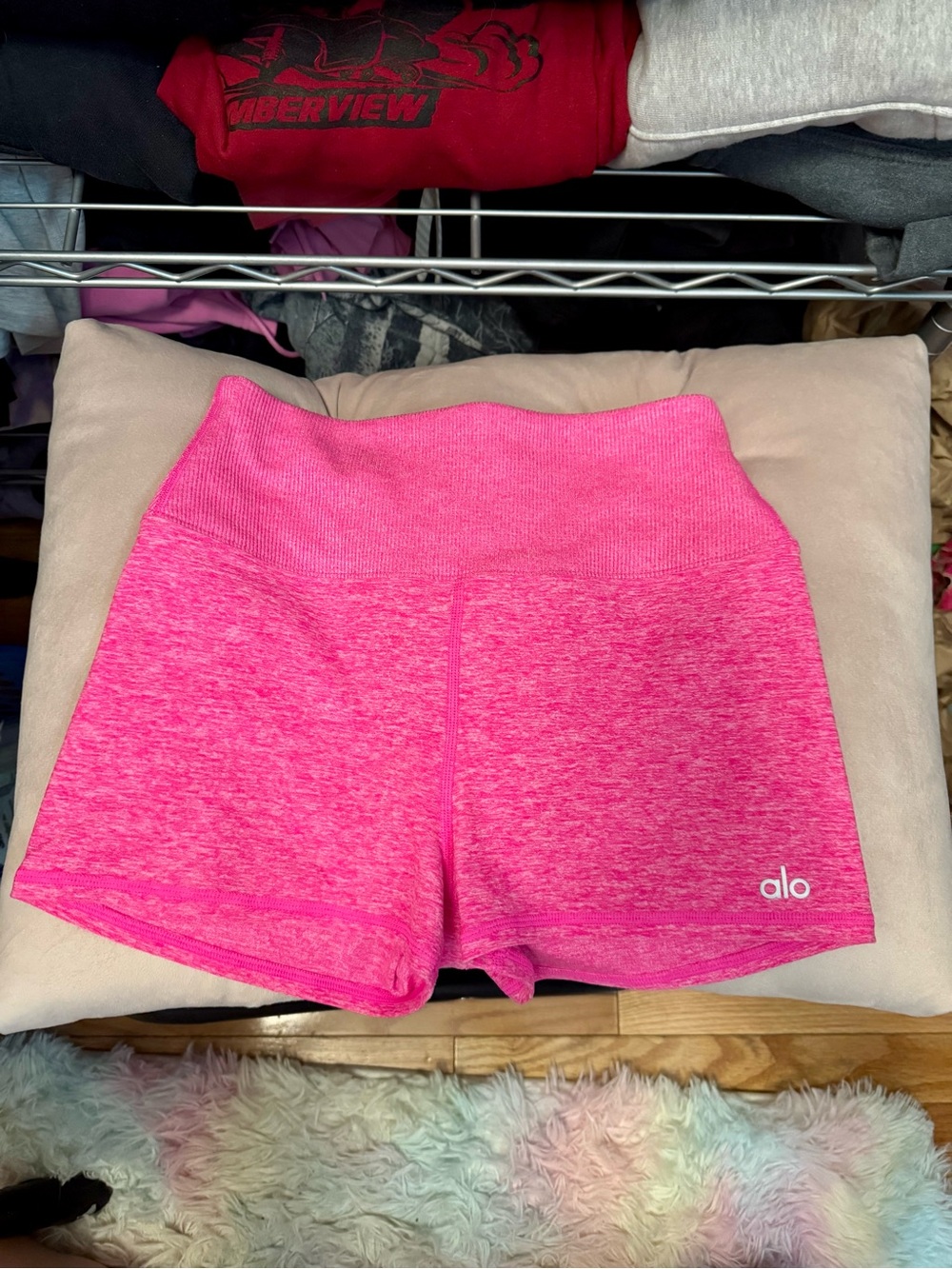 Alo High-Waist Hot Pink bike shorts - small